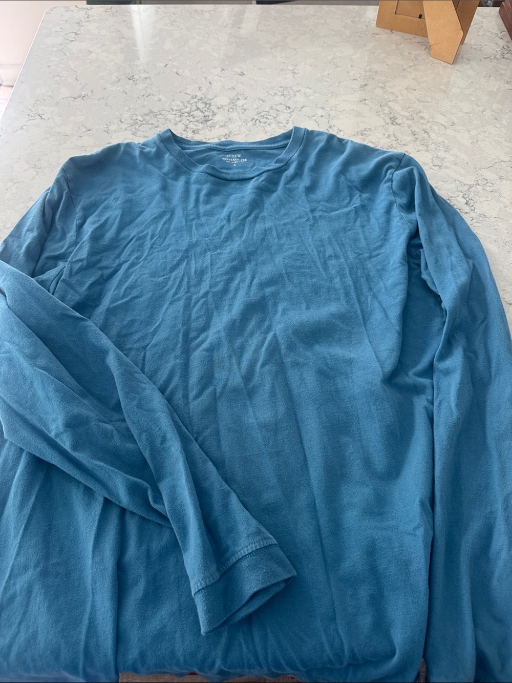 Men's Long-Sleeve Crewneck Shirt - Blue